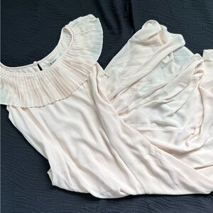 Cream Ruched Maxi Sundress